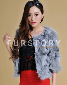 Real Fox Fur Coat Jacket Thick Fur Gilet Womens' Dress Ladies' Garment FS13052  Light Purple