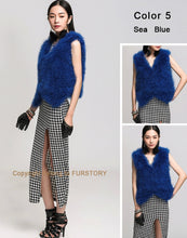 Load image into Gallery viewer, Natural Turkey Fur Vest Stylish Puff Fur Vest Real Fur Vest Female