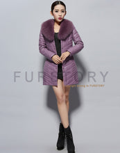 Load image into Gallery viewer, Genuine Leather Coat Female with Real Fox Fur Collar Outwear Winter Women&#39;s Down Coat