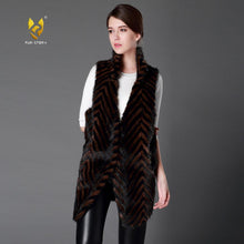Load image into Gallery viewer, Plus Size Women&#39;s Real Mink Fur Vest Real Fur Vest Female 15217
