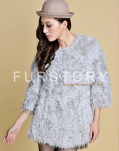 Load image into Gallery viewer, Real Lamb Fur Coat Overcoat Jacket  Long Version Ladies&#39; Top Garment Gilet Winter Dress White Fur Story FS13065