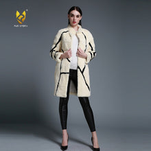 Load image into Gallery viewer, Women&#39;s Natural Fur Coat Contrast Color Real Rex Rabbit Fur Coats  161212