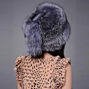 Fur Story FS13609 Women's Genuine Fox Fur Hat Women Ears Warmer Headdress Women Hat