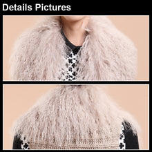 Load image into Gallery viewer, Natural Knitted Rabbit Fur Vestmongolian Lamb Fur Collar Long Vest