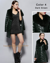 Load image into Gallery viewer, Genuine Leather Coat Female with Real Fox Fur Collar Outwear Winter Women&#39;s Down Coat