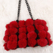 Load image into Gallery viewer, Real Rabbit Fur Ball Bag Handbag Lovely Side Bag Women Purse Totes SMALL Size 20*28 Good Choice for Chirstmas Gift FS040102