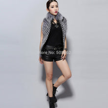 Load image into Gallery viewer, Natural Fox Fur Vest Fashion Warm Outerwear Sleeveless Women Short Jacket