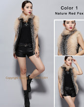 Load image into Gallery viewer, Natural Fox Fur Vest Fashion Warm Outerwear Sleeveless Women Short Jacket