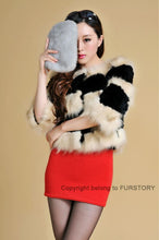 Load image into Gallery viewer, Real Rabbit Fur + Raccoon Fur  Coat Short Jacket  Overcoat FS13025