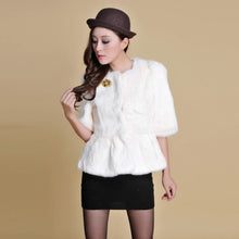 Load image into Gallery viewer, Natural Rabbit Fur Coat  Women&#39;  Fashion Grace Overcoat Jacket