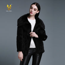 Load image into Gallery viewer, Women&#39;s Knitted Mink Fur Coat Women Big Collar Zipper Winter jacket 15199