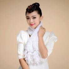 Load image into Gallery viewer, Real REX Rabbit Fur Scarf Fur Grape Decoration Wrap Cape Shawl Neck Warmer Green 16 Colors Available FS13501
