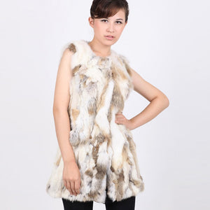 Natural Rabbit Fur Vest Waitcoat Jacket Coat