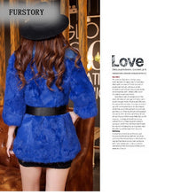 Load image into Gallery viewer, Natural Rabbit Fur Coat Jacket Real Raccoon Dog Fur Collar Trim Thick Jacket