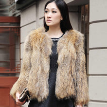Load image into Gallery viewer, Fur Coat Cheap Knitted Raccoondog Fur Coat Jacket Overcoat Vest Waistcoat Fur Coat Jacket Women FS010402