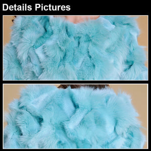 Real Fox Fur Coat Jacket Thick Fur Gilet Womens' Dress Ladies' Garment FS13052  Light Purple