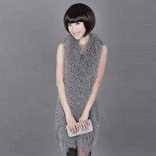 Load image into Gallery viewer, Natural Mongolia Lamb Fur Vest Wool Vest Jacket Coat Commuter Style Big Lamb Fur