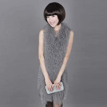 Load image into Gallery viewer, Natural Mongolia Lamb Fur Vest Wool Vest Jacket Coat Commuter Style Big Lamb Fur