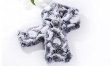 Load image into Gallery viewer, Real REX Rabbit Fur Scarf Wrap Cape Shawl Neck Warmer Women Scarf Flower Decoration FS14509
