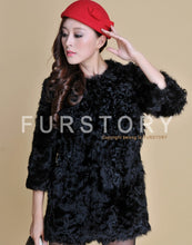 Load image into Gallery viewer, Real Lamb Fur Coat Overcoat Jacket  Long Version Ladies&#39; Top Garment Gilet Winter Dress White Fur Story FS13065