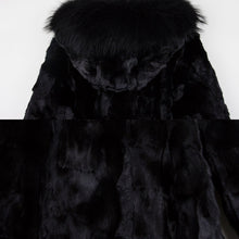 Load image into Gallery viewer, Women Real Fur Coat Natural Mink Fur Jacket Hood Winter Warm Fur Overcoat 17161