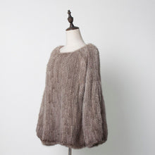 Load image into Gallery viewer, Knitted Mink Fur Coat Women Winter Real Fur Jacket Pullover Female