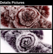 Load image into Gallery viewer, Real REX rabbit fur scarf rex fur flower wrap cape shawl neck warmer Silvery Borwn Natural Fur Scarves Fur Story FS13513