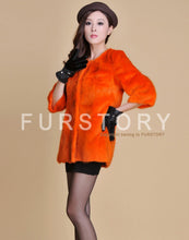 Load image into Gallery viewer, Women&#39;s Natural Fur Coat Long Version Light Camel Full Pelt Real Fur Coat Female