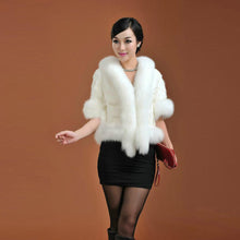 Load image into Gallery viewer, Natural Mink Coat Female with Big Fox Fur Collar Winter Jacket Women 15116