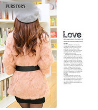 Load image into Gallery viewer, Natural Rabbit Fur Coat Jacket Thick Jacket Winter Long Overcoat