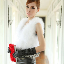 Load image into Gallery viewer, Natural Turkey Fur Vest with Rabbit Fur Fringe Jacket Coat Gilet 7 Colors