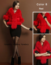 Load image into Gallery viewer, Natural Mink Coat Female with Big Fox Fur Collar Winter Jacket Women 15116