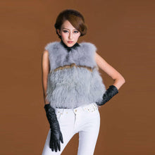 Load image into Gallery viewer, Natural Fox Fur +lamb Fur Vest Raccoon Decoration Waistcoat Jacket