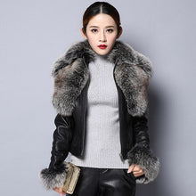 Load image into Gallery viewer, Women Fur Coat Real Sheep Leather Jacket Female Genuine Leather Coat 151247