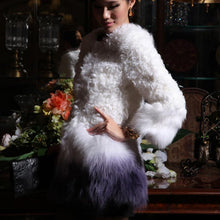 Load image into Gallery viewer, Real Lamb Fur Coat with Fox Fur Hem Jacket Overcoat Womens&#39; Dress Garment Gilet Fur Story FS13037