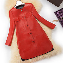 Load image into Gallery viewer, Genuine Sheep Leather Overcoat  Windbreak Coat Jacket Double Layer Lamb Leather At Both Size