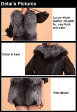 Load image into Gallery viewer, Natural Silver Fox Fur Vest with Genuine Whole Sheep Leather Fur Vest Jacket