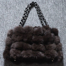 Load image into Gallery viewer, Real Rabbit Fur Ball Bag Handbag Lovely Side Bag Women Purse Totes SMALL Size 20*28 Good Choice for Chirstmas Gift FS040102