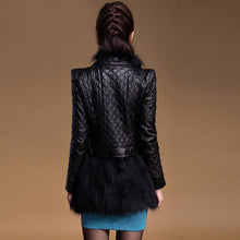 Load image into Gallery viewer, Genuine Leather Coat with Removable Hem of Real Fox Fur Double Wear Jackets Women