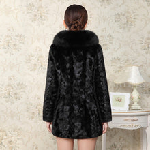 Load image into Gallery viewer, Women&#39;s Genuine Mink Fur Coat Women with Fox Fur Collar Winter jacket Women 16154