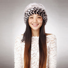 Load image into Gallery viewer, Cute Hats Fur Hat for Women Knitted Real Mink Fur Hat Fur Cap 14623