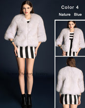 Load image into Gallery viewer, Winter Women&#39;s Real Fox Fur Coat Three Quarter Sleeve Furry Jackets