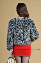Load image into Gallery viewer, New Real Knitted Lamb Fur Coat Jacket Overcoat Women&#39;s Winter Coats Ladies&#39; Top Natural Fur Coat Fur Story FS13041