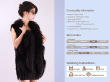 Load image into Gallery viewer, Women&#39; S Long Real Rabbit Fur Vest Raccoon Fur Collar and Placket Tassel Decoration