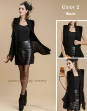 Load image into Gallery viewer, Natural Rabbit Fur Knitter Sweater Waistcoat Jacket Slim Waist Stylish Sweater Part Long Vest