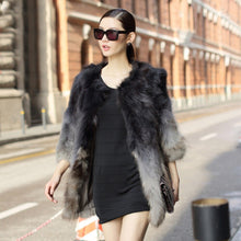 Load image into Gallery viewer, Real Raccoon Fur Jackets Coat for Women Fur Coats with Belt  161116