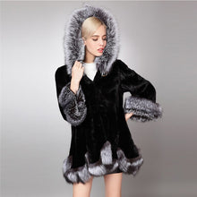 Load image into Gallery viewer, Mink Fur Coat Women Big Hood Natural Fur Overcoat with Fox Hem Women&#39;s Coats Winter jacket Women Fur Story FS16111