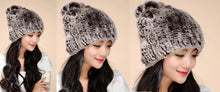 Load image into Gallery viewer, Women&#39;s Hats Knitted Real REX Rabbit Fur Beanie Hat 14603