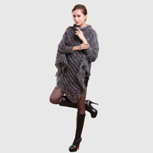 Load image into Gallery viewer, Women&#39;s Handmade Knitted Real Rabbit Fur Autumn Winter Fur Pashmina 070121