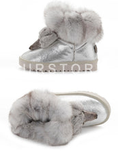 Load image into Gallery viewer, Winter Genuine Cow Leather Shoes Snow Boots Real Fox Fur  Warmer Increased Women Boots Shoes FS14901